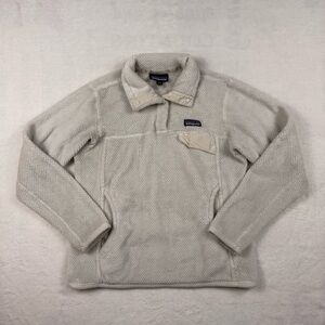 Patagonia Re-Tool Snap-T Pullover Sweater White/Cream Women’s Small